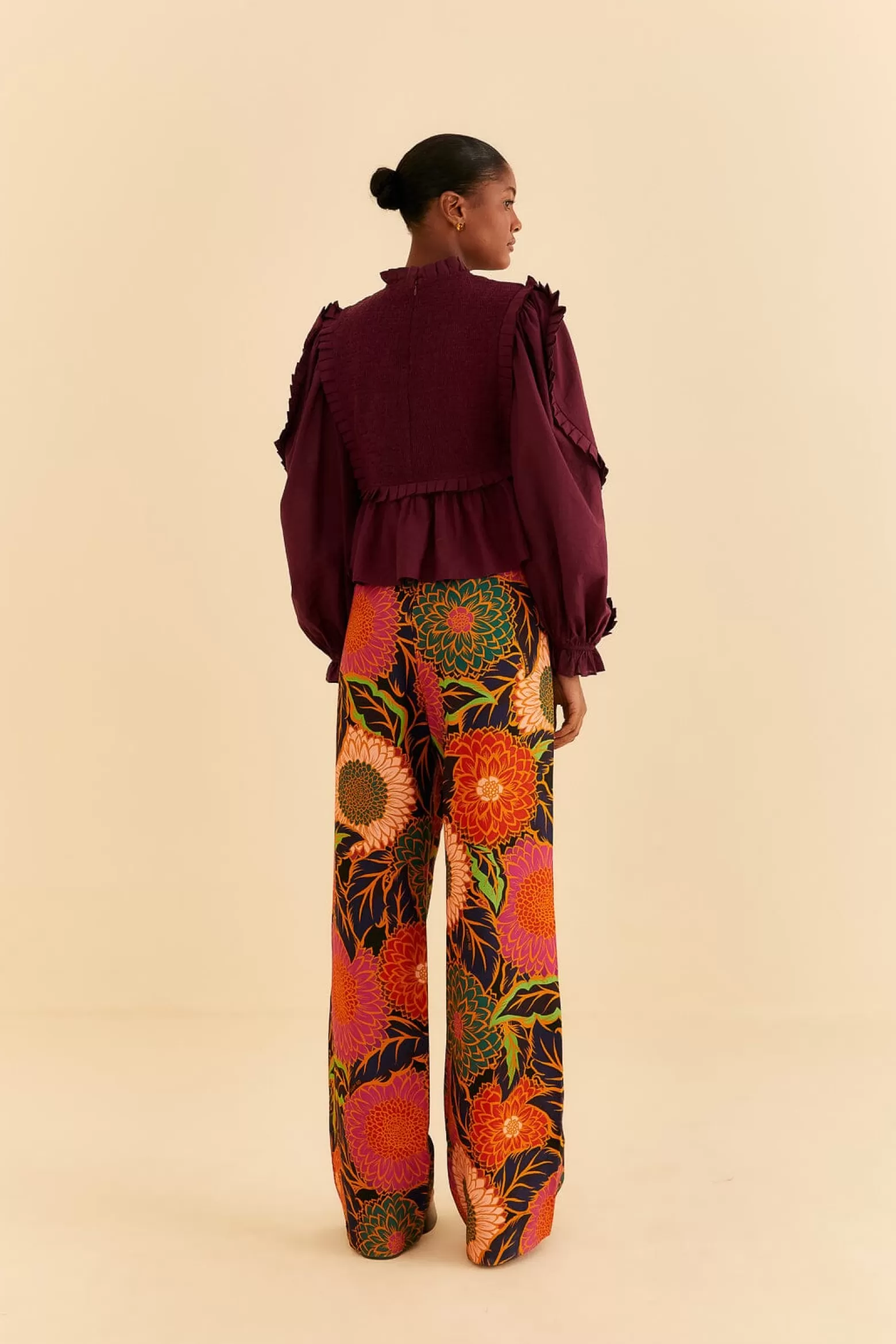 Best Sale FARM Rio  BLACK VINTAGE GARDEN LOW WAISTED PANTS
