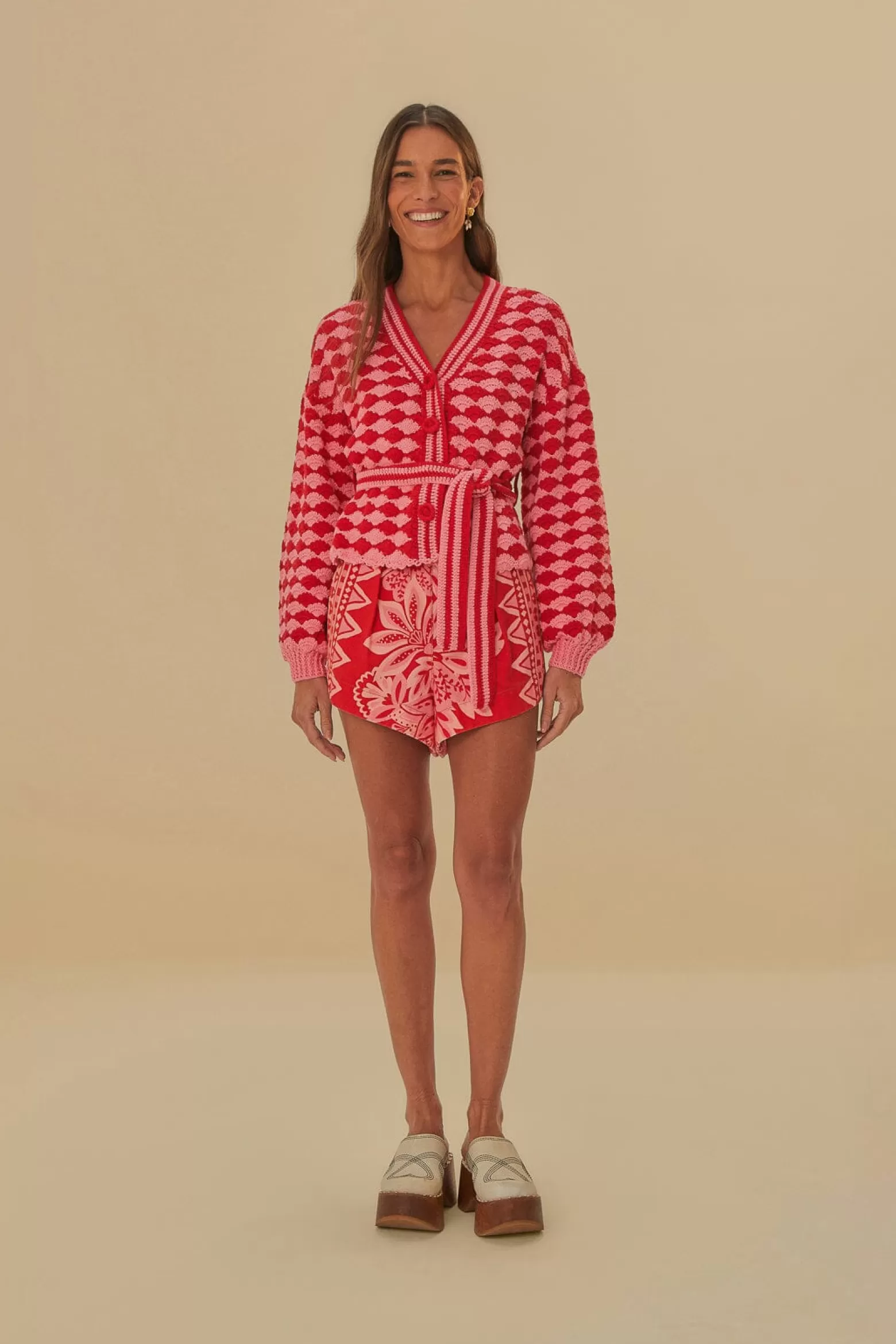Fashion FARM Rio  FAN STITCH CROCHET CARDIGAN