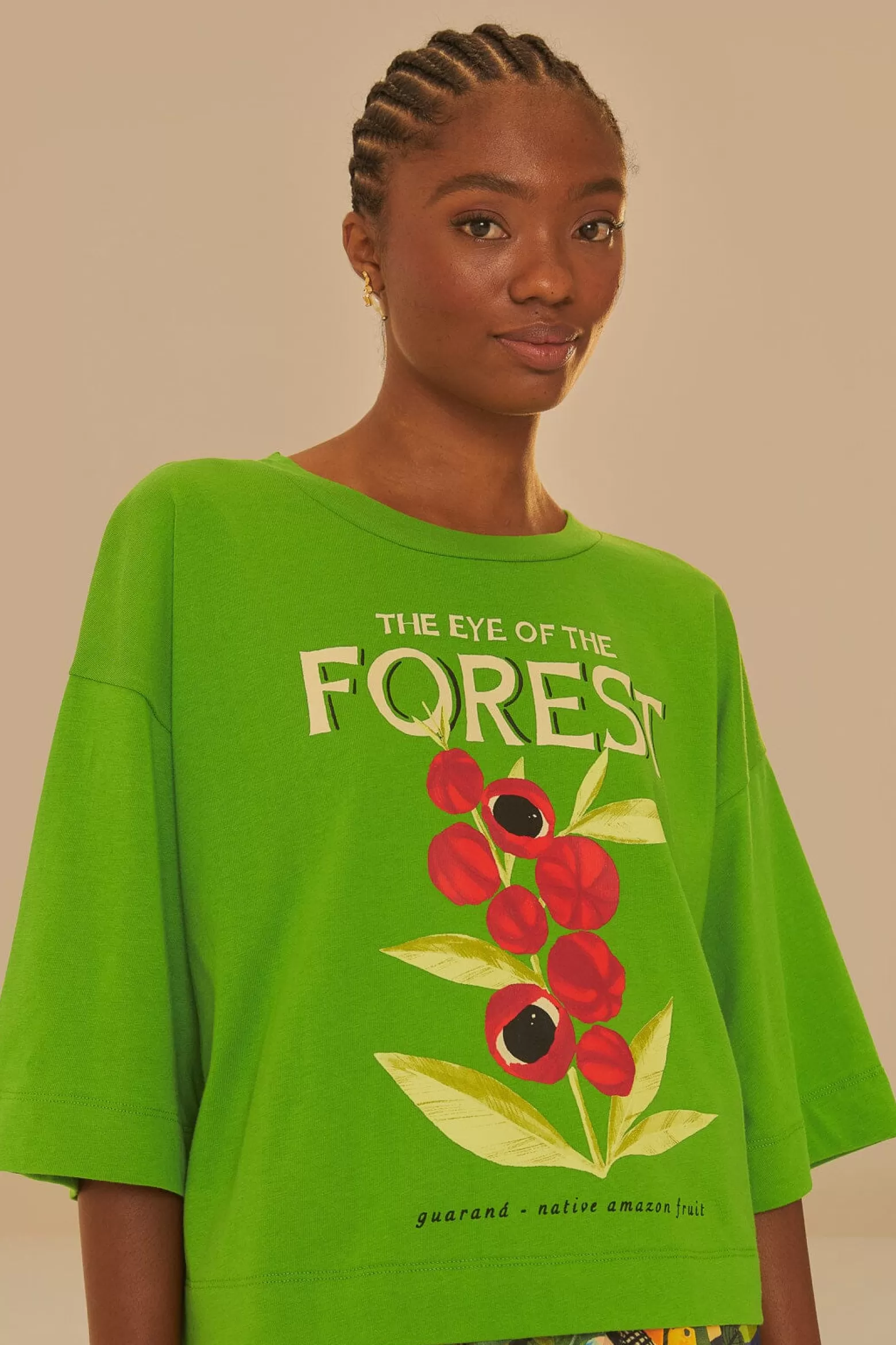 Fashion FARM Rio  GREEN THE EYE OF THE FOREST ORGANIC COTTON T-SHIRT