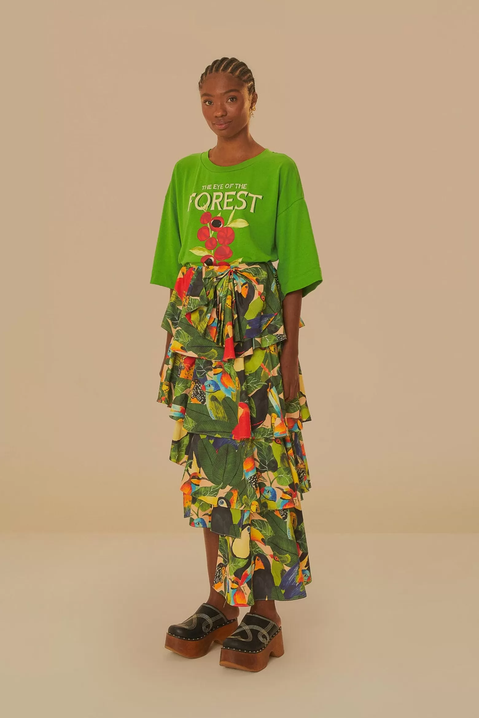 Fashion FARM Rio  GREEN THE EYE OF THE FOREST ORGANIC COTTON T-SHIRT