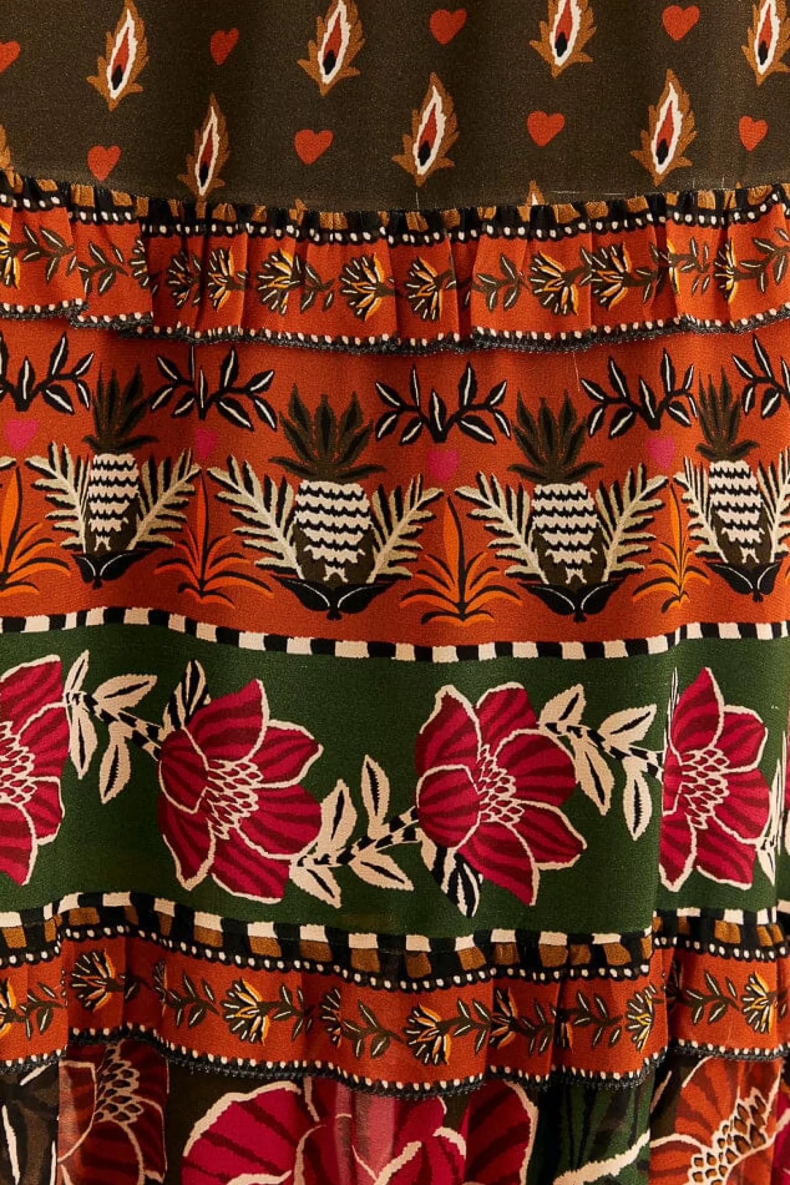Best FARM Rio  MULTICOLOR AINIKA FLORAL GARDEN TIERED MAXI SKIRT