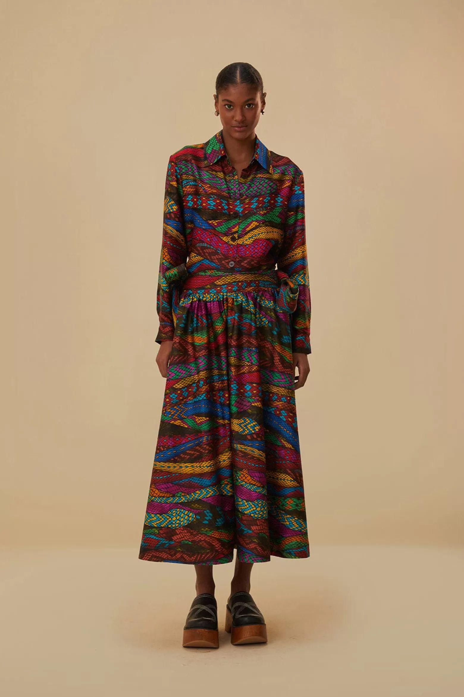Store FARM Rio  MULTICOLOR MIRAGE SHIRT LONG SLEEVES
