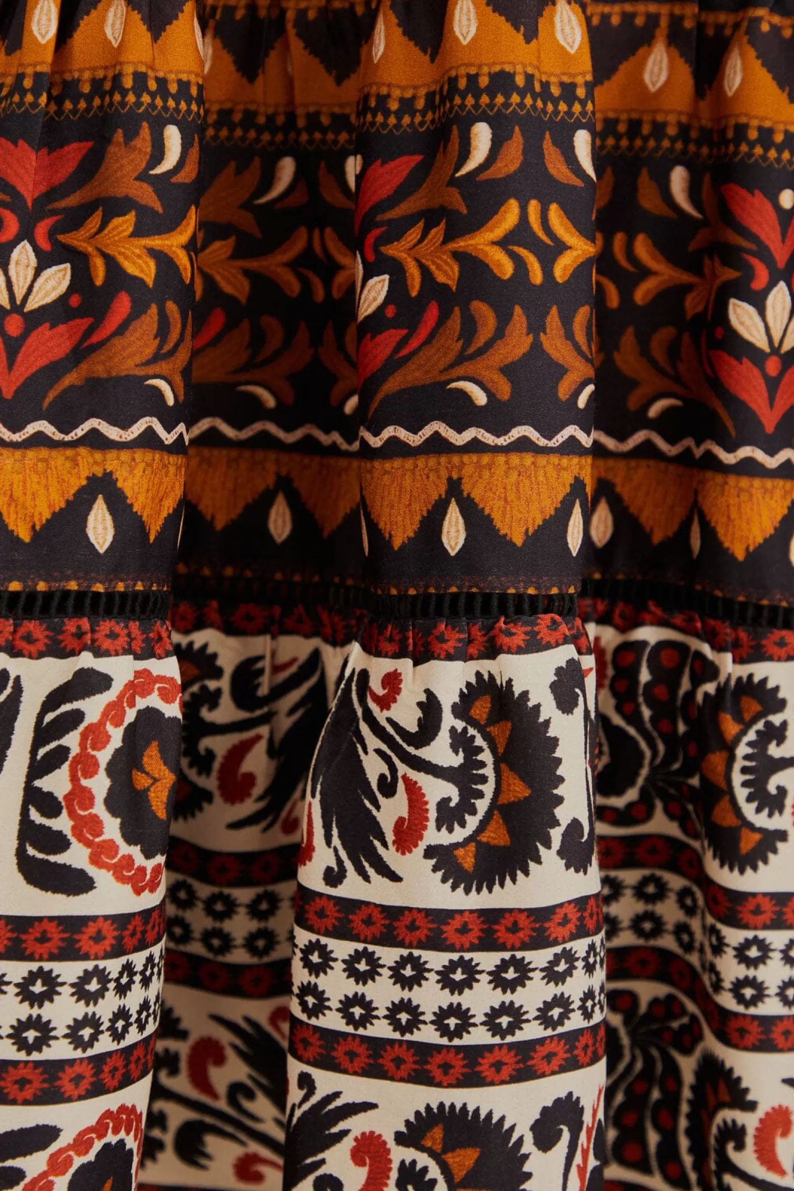 Hot FARM Rio  MULTICOLOR TAPESTRY GARDEN HIGH NECK MIDI DRESS