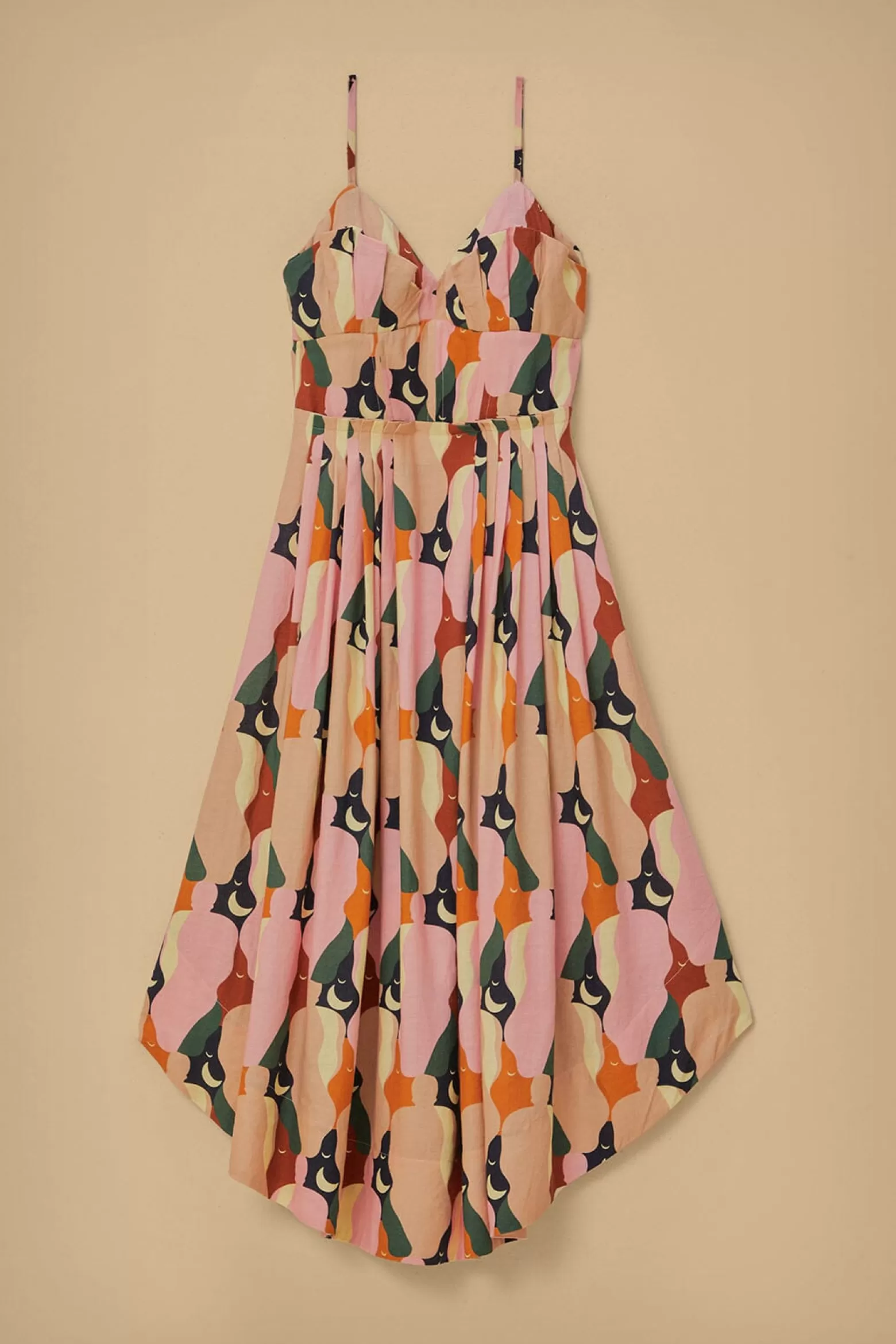 Discount FARM Rio  THE KISS MULTICOLOR SLEEVELESS MIDI DRESS